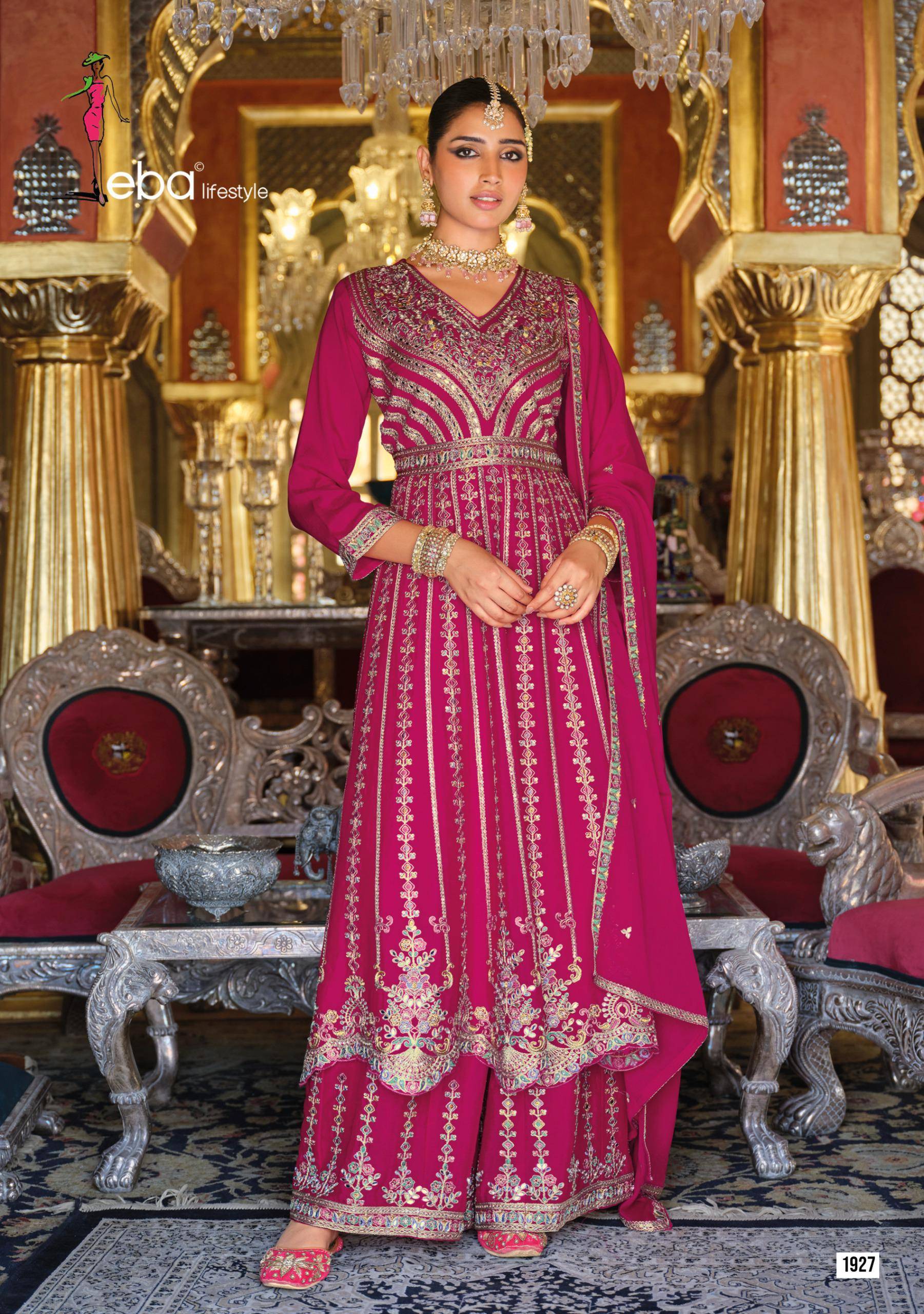 Barbie - 5 NX By Eba Lifestyle 1926 To 1927 Series Ready To Wear Heavy chinon readymade Dresses At Wholesale Price